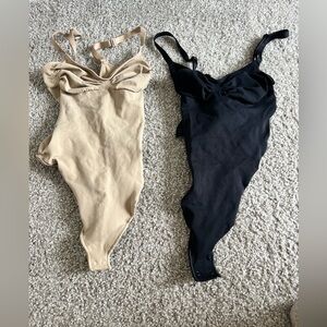 SKIMS thong shapewear-black and tan
